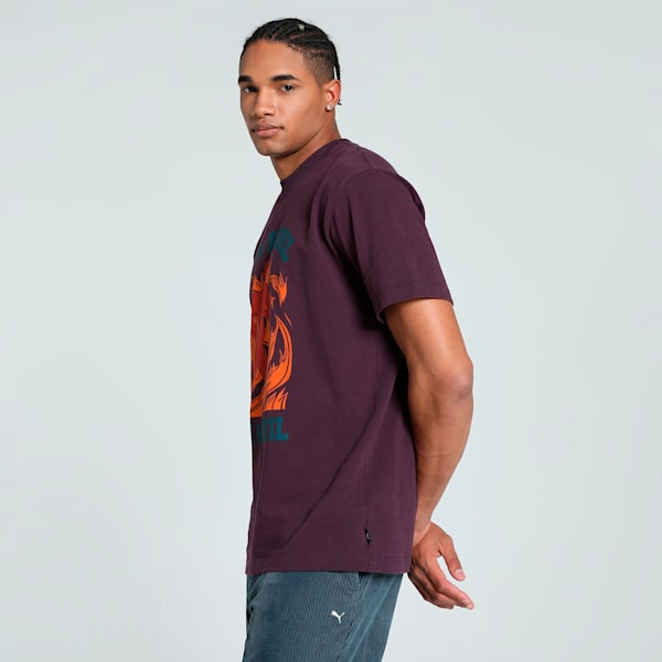 GRAPHICS "Rebel" Men's Relaxed Fit Tee, Midnight Plum, extralarge-IND